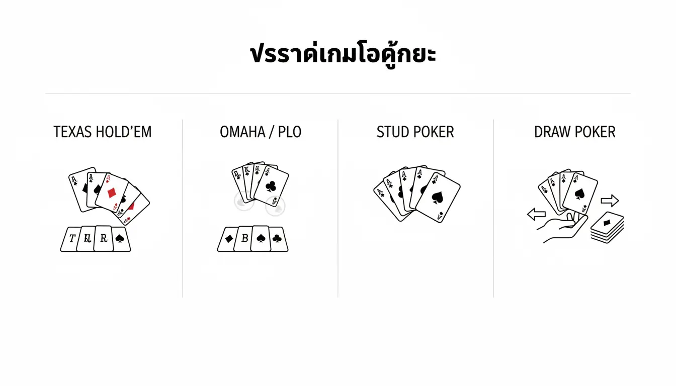 ประเภทเกมโป๊กเกอร์ เงิน จริง ที่เล่นได้ในไทย